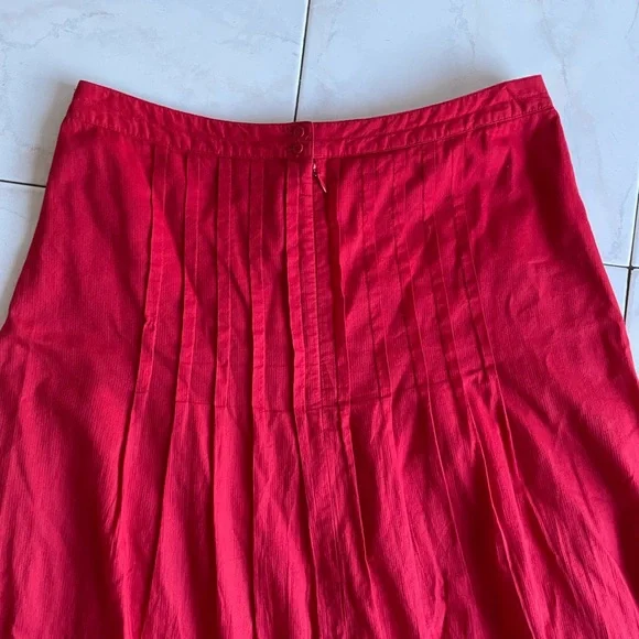 COUNTRY ROAD cotton maxi skirt tassels red, size 8 (fits 8 and 10) like new - Picture 6 of 9